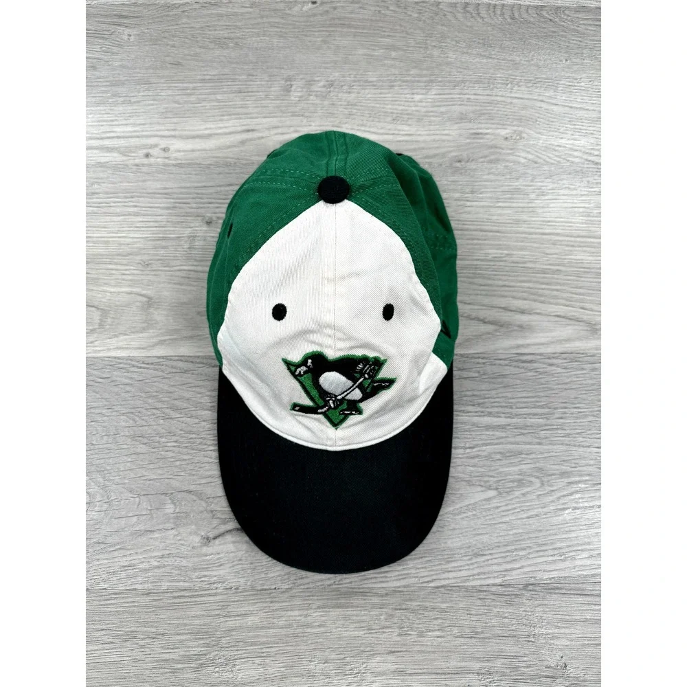 Pittsburgh Penguins Hat Cap Green Adjustable NHL Rare Sample St Patricks Day